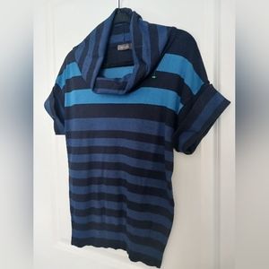 The Limited - Relaxed Lined Short-Sleeve Blue Blouse!